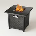 Propane Fire Pit Table Built for Year-Round Use, 40,000 BTU Heat Output, Square Metal Design, Patio & Backyard