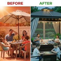 10 Ft. X 10 Ft. Patio Double-Top Hardtop Gazebo Galvanized Steel Roof Aluminum Frame — Before & After