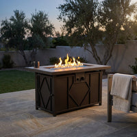 42 In. 60,000BTU Fire Pit Propane Gas Fire Pit Table Rectangular Tabletop — Studio Shot