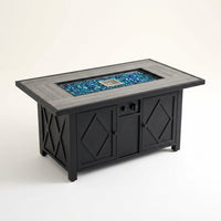 42 In. 60,000BTU Fire Pit Propane Gas Fire Pit Table Rectangular Tabletop — Studio Shot