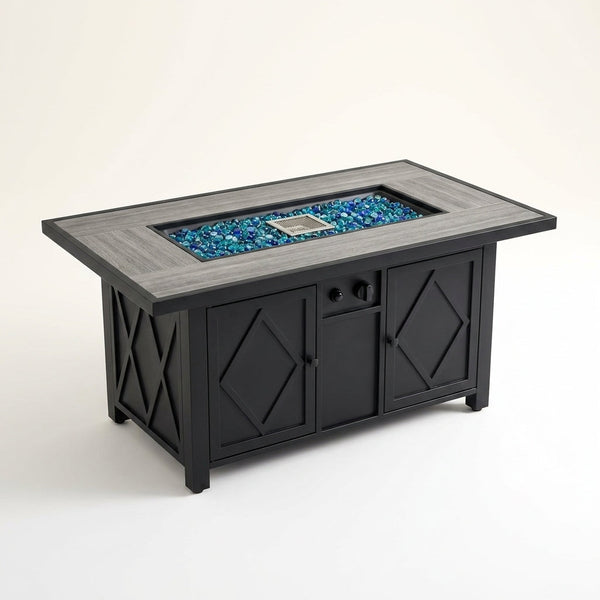 42 In. 60,000BTU Fire Pit Propane Gas Fire Pit Table Rectangular Tabletop — Studio Shot