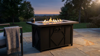42 In. 60,000BTU Fire Pit Propane Gas Fire Pit Table Rectangular Tabletop — Lifestyle