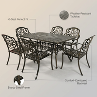6 - Person Patio Dining Set with Rectangular Table — infographic
