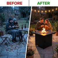 Outdoor Propane Fire Pit Table — Before & After
