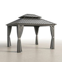 Patio Gazebo Built for Year-Round Coverage, 10x10 Hardtop, Galvanized Steel Roof, Aluminum Frame — Studio Shot